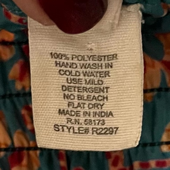 RAGA Maxi Tiered Floral Dress SZ M Somewhere in Paradise Turquoise Boho Festival - Picture 12 of 15